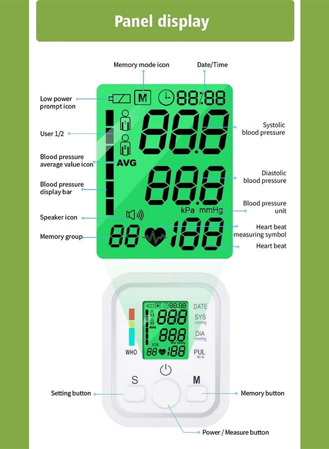 MARGOUN جهاز قياس ضغط الدم الرقمي الأوتوماتيكي مع شاشة كبيرة، وتقنية الحوسبة الدقيقة الذكية، وتشغيل بلمسة واحدة لمراقبة الصحة المنزلية بدقة - Image 4
